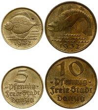 zestaw: 10 i 5 fenigów 1932, Berlin, Dorsz i Flą