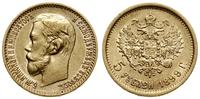 5 rubli 1899 (ЭБ), Petersburg, złoto, 4.27 g, Bi