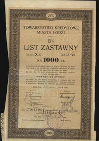 5% list zastawny na 1.000 złotych 1.01.1933, Łód