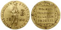 dukat 1840, Utrecht, złoto, 3.49 g, lekko gięty,