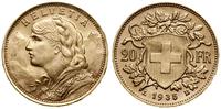 20 franków 1835 L-B, Berno, złoto 6.45 g, proof 