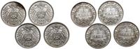 Cesarstwo Niemieckie, zestaw: 4 x 1 marka, 1905, 1907, 1909, 1910