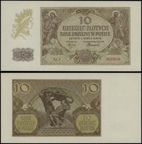 10 złotych 1.03.1940, seria J, numeracja 0625649