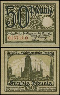 50 fenigów 15.04.1919, numeracja 015711 ❉, druk 