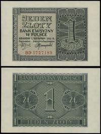 1 złoty 1.08.1941, seria BD, numeracja 5727189, 