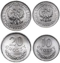 zestaw 2 monet 1972, Warszawa, 10 groszy i 20 gr