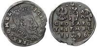 trojak 1596, Wilno, rzadszy typ monety