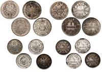 zestaw 8 monet, 1/2 marki: 1909 A, 1914 A, 1917 