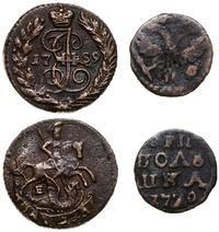 zestaw 2 monet, połuszka 1720 (Moskwa, Piotr I) 