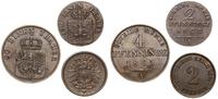 lot 3 monet, Berlin, 2 fenigi 1822 A, 4 fenigi 1