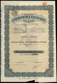 Polska, akcja na 250 franków, 1925