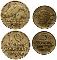 lot 2 monet 1932, Berlin, 5 fenigów (Flądra), 10