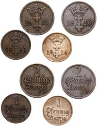 lot 4 monet, 1 fenig 1923, 1 fenig 1926, 2 fenig