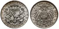 2 marki 1904 J, Hamburg, idealnie zachowana mone