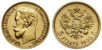 5 rubli 1900 ФЗ, Petersburg, złoto 4.29 g, ładni