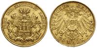 20 marek 1899 J, Hamburg, złoto 7.97 g, bardzo ł