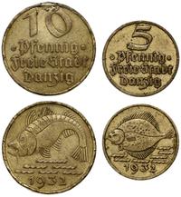 Polska, zestaw: 10 i 5 fenigów, 1932