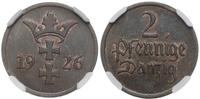 2 fenigi 1926, Berlin, moneta w pudełku NGC 5884