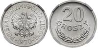 20 groszy 1970, Warszawa, piękna moneta w pudełk