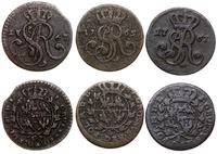 Polska, zestaw: 3 x grosz, 1 x 1765, 2 x 1767