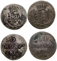 Polska, zestaw: 5 groszy 1811 i 10 groszy 1812