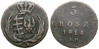 3 grosze 1814 IB, Warszawa, Iger KW.14.1.a, Kahn