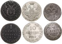 lot 3 monet, Warszawa, 1 grosz polski 1824 (z mi