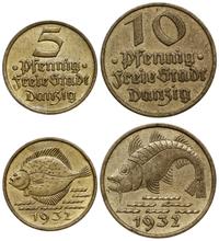 zestaw: 5 i 10 fenigów 1932, Berlin, 5 fenigów l