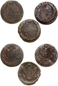 Rosja, zestaw: 3 x 5 kopiejek, 1760, 1771, 1772