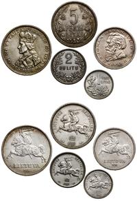 Litwa, zestaw 5 monet, lata 1925-1936