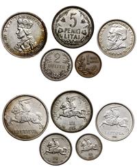 Litwa, zestaw 5 monet, lata 1925-1936