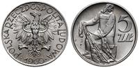 5 złotych 1960, Warszawa, Rybak, aluminium, pięk