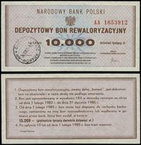 Polska, depozytowy bon rewaloryzacyjny na 10.000 złotych, 1982