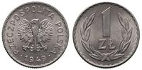 1 złoty 1949, Warszawa, aluminium, ładnie zachow