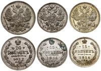 Rosja, zestaw: 2 x 15 kopiejek 1914 oraz 1 x 20 kopiejek 1912