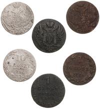 zestaw 3 monet, Warszawa, 1 grosz polski  "z mie
