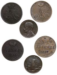 zestaw 4 monet, 2 x dienieżka (1855 BM, 1857 BM)