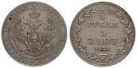 3/4 rubla = 5 złotych 1838/MW, Warszawa, patyna,