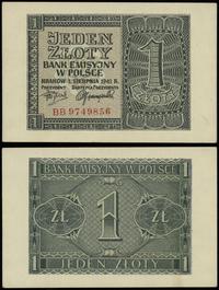 1 złoty 1.08.1941, seria BB, numeracja 9749856, 