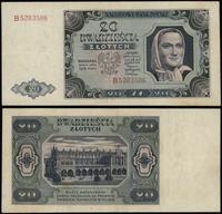 20 złotych 1.07.1948, seria B, numeracja 5283586