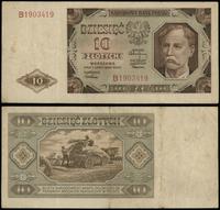 10 złotych 1.07.1948, seria B, numeracja 1903419