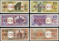 Polska, komplet nieobiegowych banknotów z serii miasta polskie, 1.03.1990