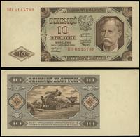10 złotych 1.07.1948, seria BD, numeracja 814578