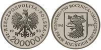 200.000 złotych 1993, Warszawa, 750. Rocznica Na