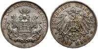 5 marek 1907 J, Hamburg, ładnie zachowana moneta