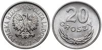 20 groszy 1957, Warszawa, mniejsze cyfry daty, a