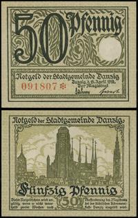 50 fenigów 15.04.1919, numeracja 091807 ❉, druk 
