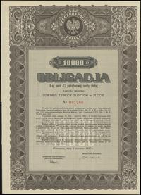Rzeczpospolita Polska (1918–1939), obligacja II-ej serii 4 % państwowej renty złotej na 10.000 złotych w złocie, 1.06.1937