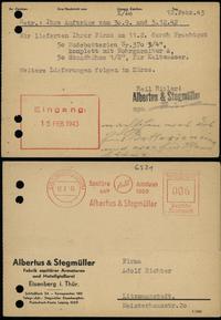 Polska, kartka pocztowa potwierdzająca zamówienie dla firmy Adolfa Richtera, luty 1943