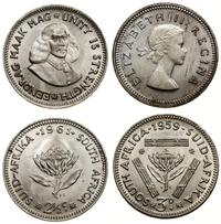 lot 2 monet, 3 pensy 1959 (Elżbieta II), 2 1/2 c